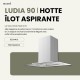 BELDEKO - Hotte îlot aspirante 90 cm INOX - Minuteur - Débit 556 m3/h - 3 vitesses - LUDIA 90 XS