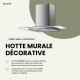 BELDEKO - HOTTE DECORATIVE MURALE 90 CM - VERRE ET INOX - 200W - Puissance d'extraction 600 m³/h